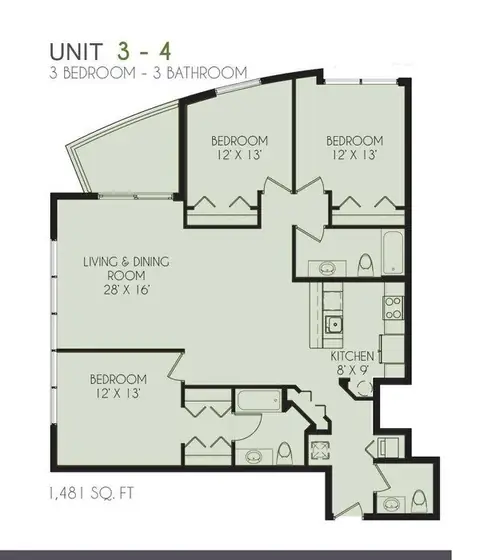 Floor plan Unit 3-4