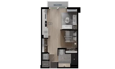 Floor plan Studio-ST, Studio · 1 bath · 467 sf
