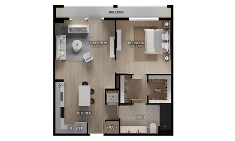 Floor plan 1 Bed/1 Bath-A3, 1 bed · 1 bath · 784 sf