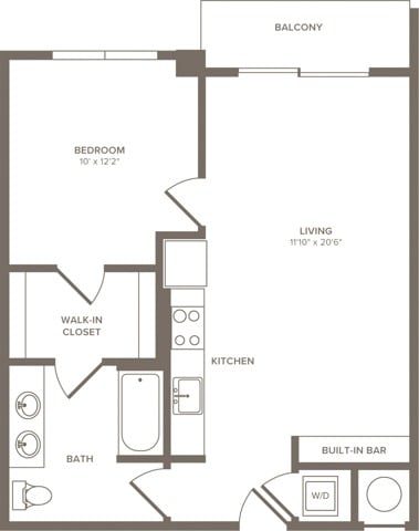 Floor plan A03, 1 bed · 1 bath