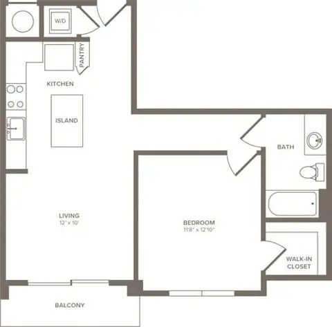 Floor plan A04, 1 bed · 1 bath