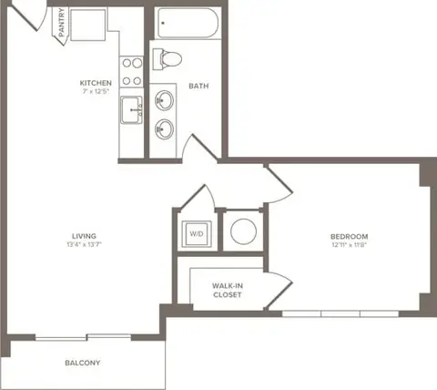 Floor plan A05, 1 bed · 1 bath