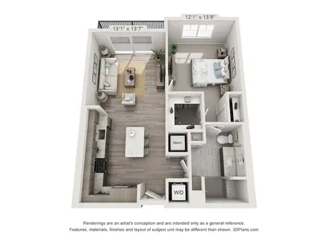Floor plan Sonata AT, 1 bed · 1 bath · 800 sf