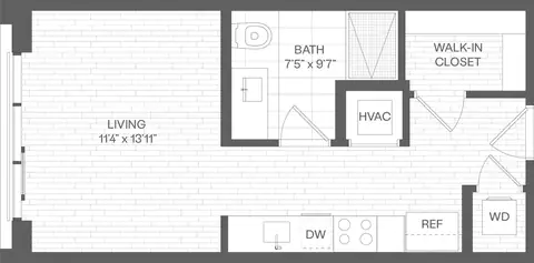 Floor plan Studio-SB1(SIM), Studio · 1 bath · 434 sf