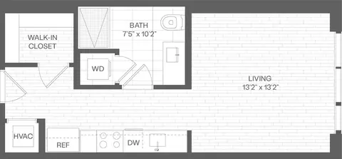Floor plan Studio-SB2, Studio · 1 bath · 475 sf