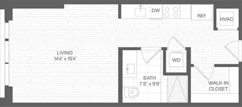 Floor plan Studio-SB, Studio · 1 bath · 512 sf