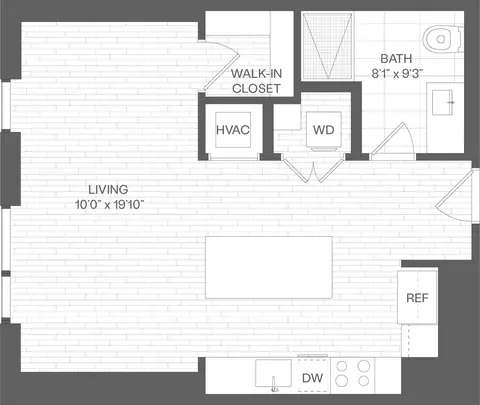 Floor plan Studio-SE, Studio · 1 bath