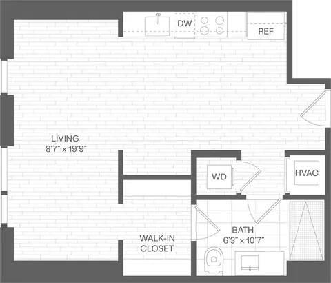Floor plan Studio-SF1, Studio · 1 bath