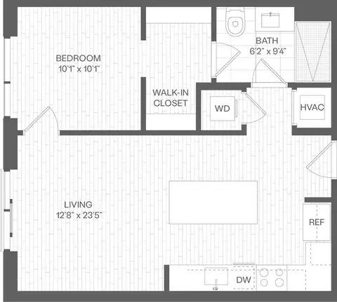 Floor plan 1 Bed/1 Bath-AA, 1 bed · 1 bath