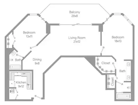 Floor plan B1 at The Hamilton, Miami, Florida
