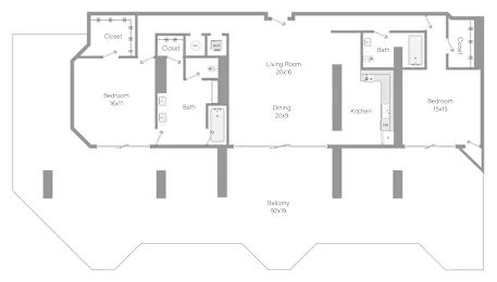 Floor plan B5 at The Hamilton, Miami, Florida