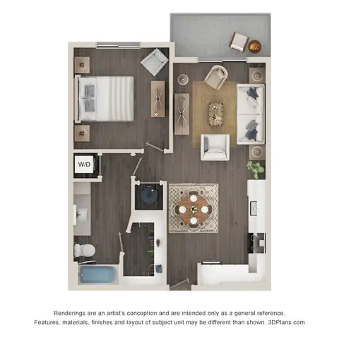 Floor plan A1, 1 bed · 1 bath · 749 sf