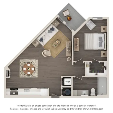 Floor plan A2, 1 bed · 1 bath · 803 sf