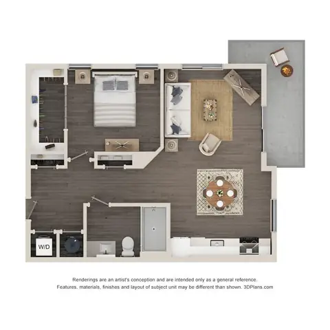 Floor plan A3.2, 1 bed · 1 bath