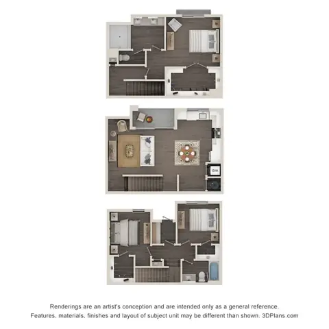 Floor plan C1, 2 beds · 2 baths