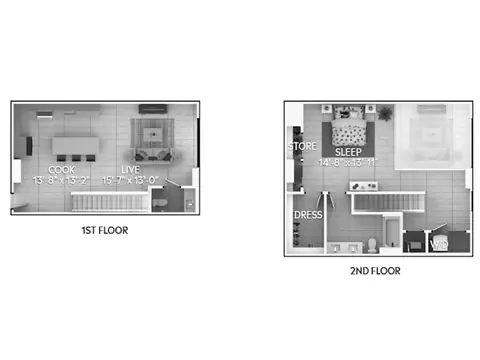 Floor plan A7cL, 1 bed · 1.5 baths · 1,148 sf