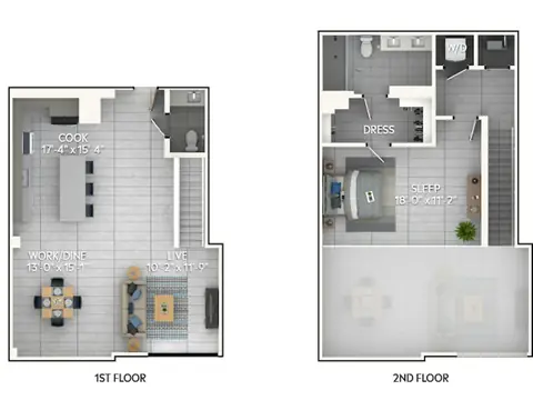 Floor plan A10aL, 1 bed · 1.5 baths · 1,471 sf