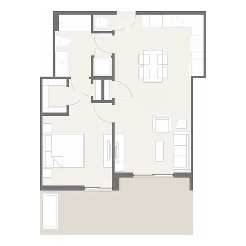 Floor plan A1, 1 bed · 1 bath