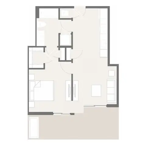 Floor plan A2, 1 bed · 1 bath