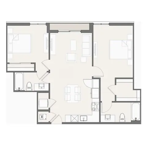 Floor plan B4, 2 beds · 2 baths