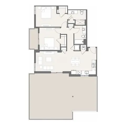 Floor plan B6, 2 beds · 2 baths