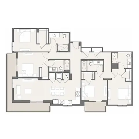 Floor plan D1, 4 beds · 4 baths