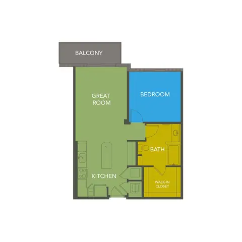 Floor plan A5, 1 bed · 1 bath · 773 sf
