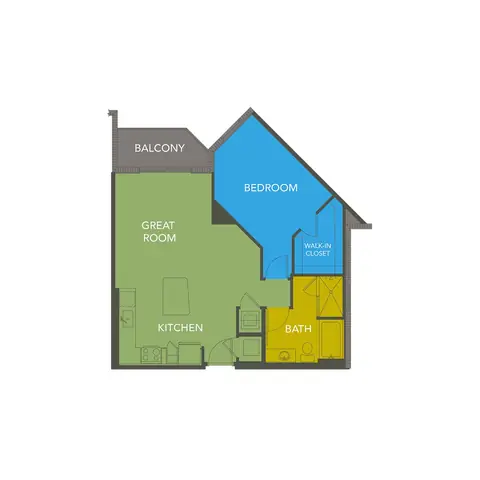 Floor plan A7, 1 bed · 1 bath · 806 sf