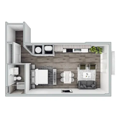 Floor plan S1, Studio · 1 bath