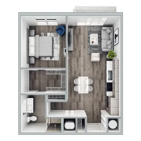 Floor plan A2, 1 bed · 1 bath · 750 sf