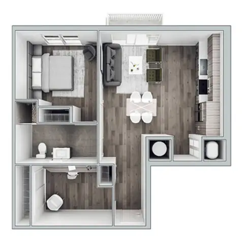Floor plan A3, 1 bed · 1 bath