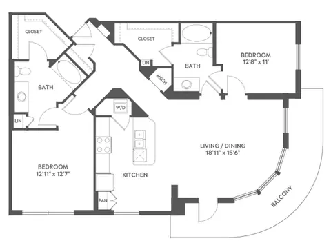 Floor plan C7, 2 beds · 2 baths · 1,320 sf