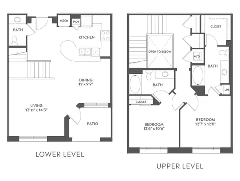 Floor plan C9T, 2 beds · 2 baths · 1,507 to 1,580 sf