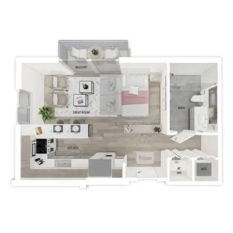 Floor plan S.5, Studio · 1 bath · 486 sf