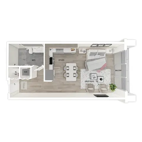 Floor plan S1.5, Studio · 1 bath · 566 sf