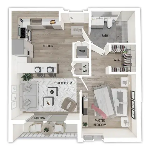 Floor plan A.6, 1 bed · 1 bath
