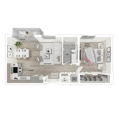 Floor plan A1.5, 1 bed · 1 bath