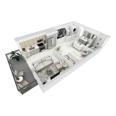 Floor plan P-S1, Studio · 1 bath · 480 sf