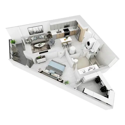 Floor plan A1, 1 bed · 1 bath · 715 sf