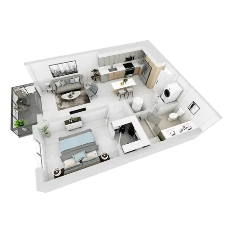 Floor plan A2, 1 bed · 1 bath · 731 sf
