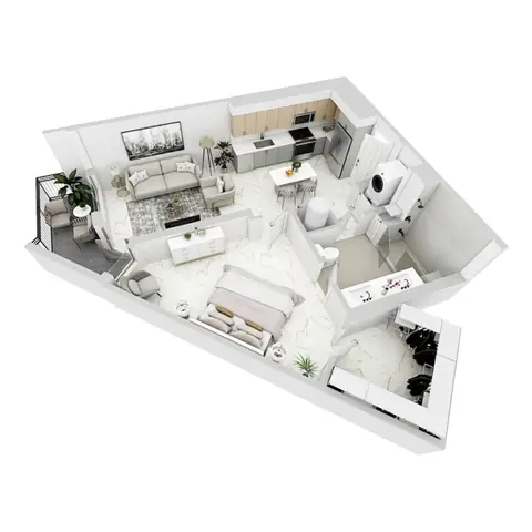 Floor plan P-A4, 1 bed · 1 bath · 772 sf