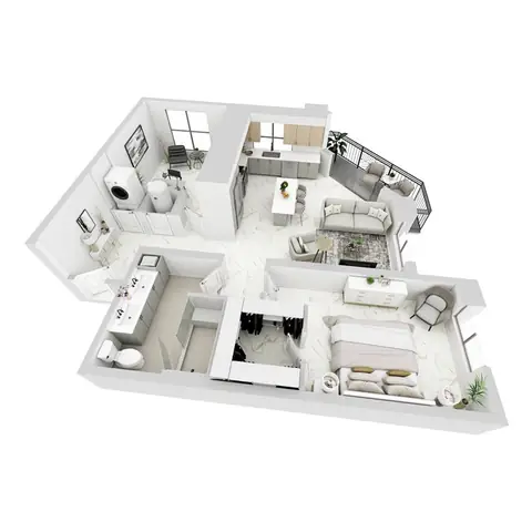 Floor plan P-A5, 1 bed · 1 bath · 953 sf
