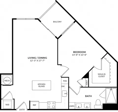Floor plan A3a, 1 bed