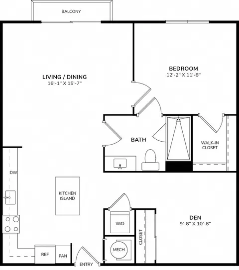 Floor plan A4d, 1 bed