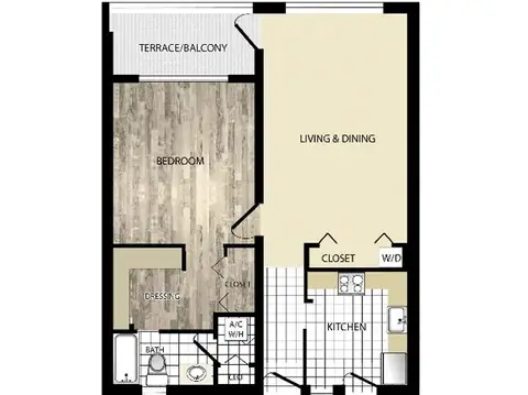 Floor plan Phase 1 Poinciana, 1 bed · 1 bath · 829 sf