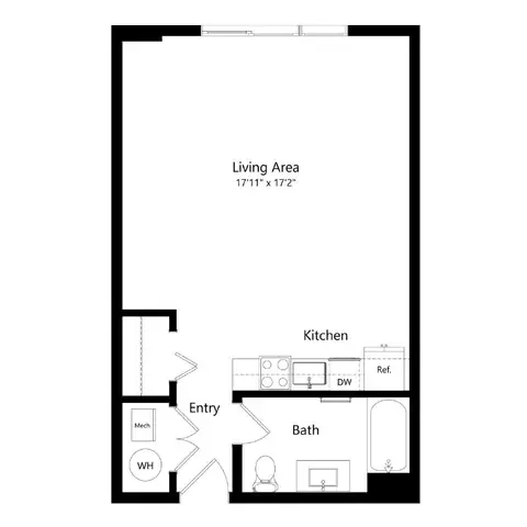 Floor plan Studio 4 - S4, Studio · 1 bath