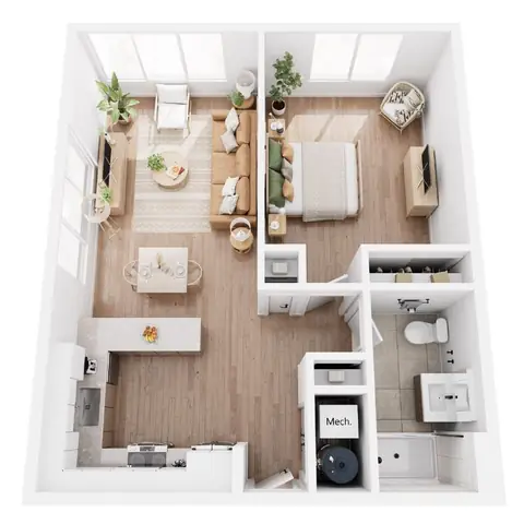 Floor plan 1 Bedroom 7 - A7, 1 bed · 1 bath · 750 sf
