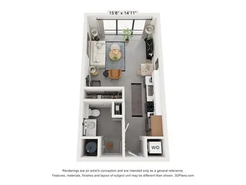 Floor plan S1, Studio · 1 bath · 465 sf