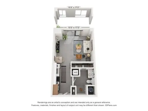 Floor plan S2, Studio · 1 bath
