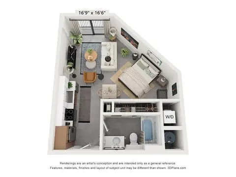 Floor plan S4, Studio · 1 bath